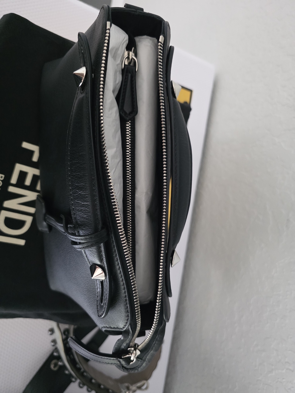Fendi Black Leather By The Way Satchel Bag - Picture 6 of 13